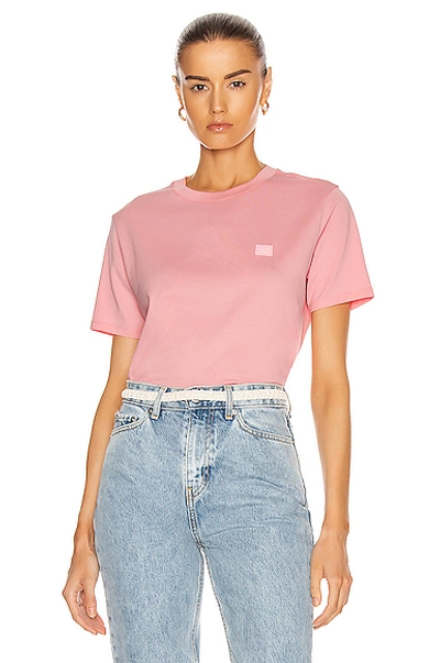 Shop Acne Studios Ellison Face T-shirt In Blush Pink