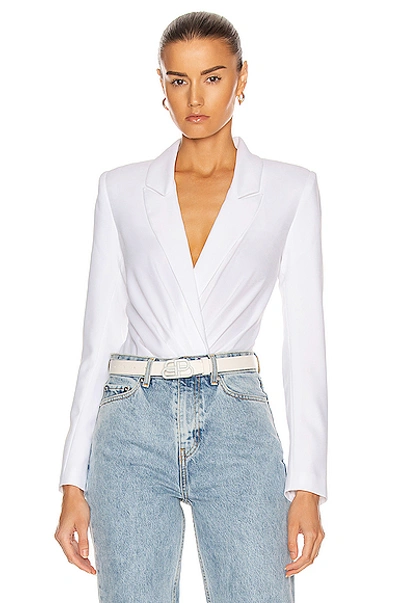 Shop Rta Maryse Blazer Bodysuit In White
