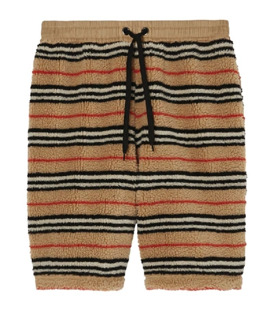 Shop Burberry Fleece Icon Stripe Shorts