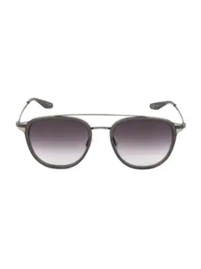 Shop Barton Perreira 55mm Round Courtier Sunglasses In Dusk Pewt