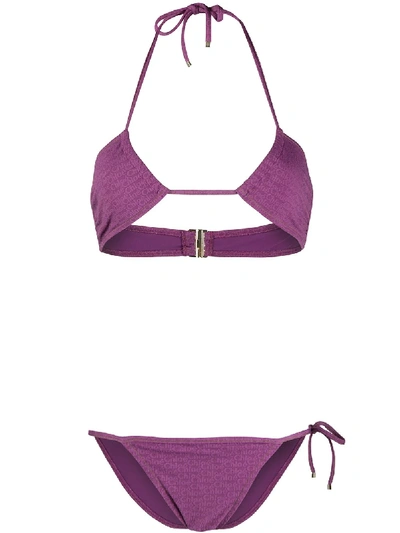 Shop Chloé Logo Bikini Set In Purple