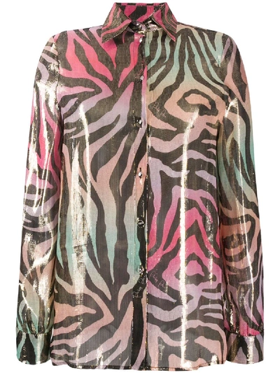 Shop Philipp Plein Metallic Animal-print Shirt