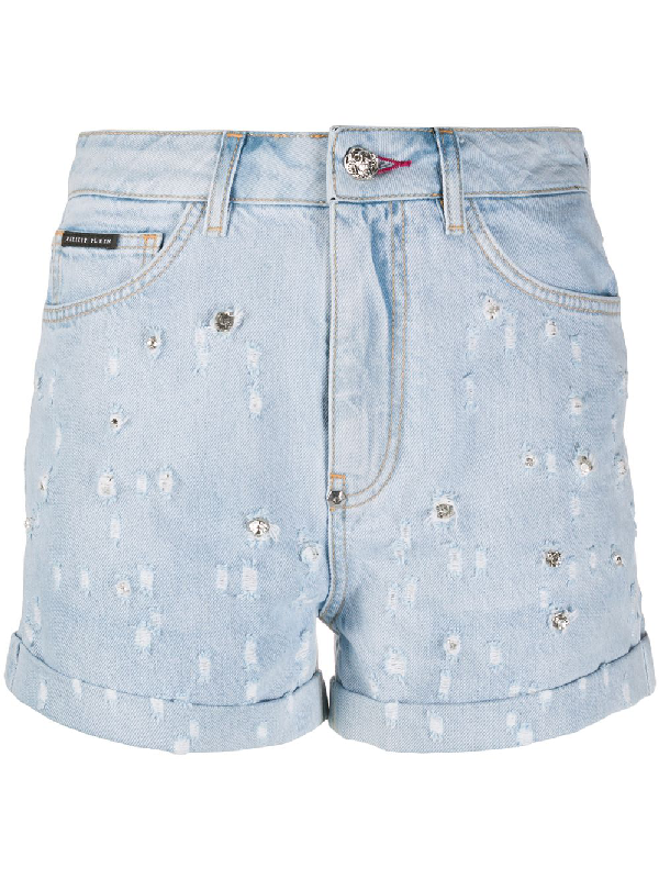 philipp plein denim shorts