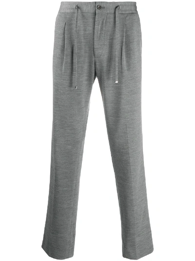 Shop Corneliani Drawstring Jersey Trousers In Grey