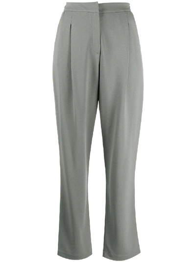 Shop Emporio Armani Tailored High-waisted Trousers In Grey