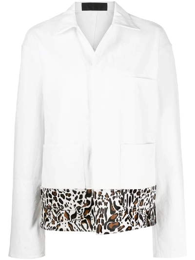 Shop Haider Ackermann Leopard Print Pony Hair Oversized Jacket In White