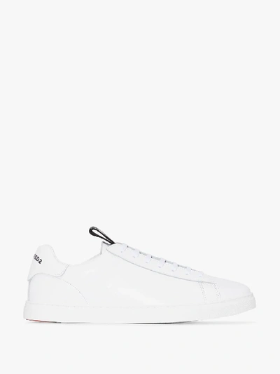 Shop Dsquared2 White Tennis Leather Sneakers