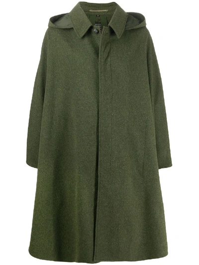 Pre-owned A.n.g.e.l.o. Vintage Cult 1980s Hooded Long Cape In Green
