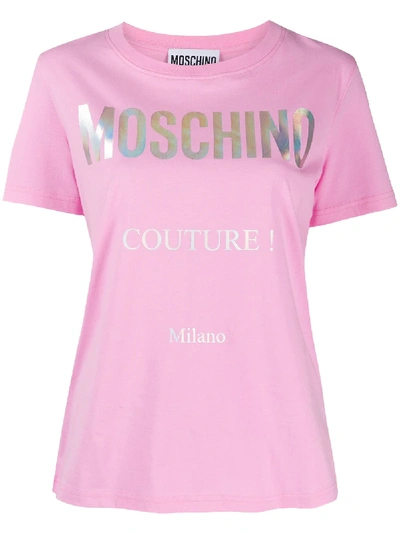 Shop Moschino Couture Logo T-shirt In Pink