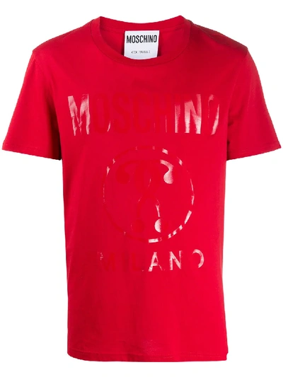 Shop Moschino Double Question Mark T-shirt In Red