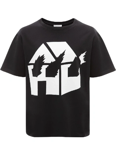 Shop Jw Anderson Burning House T-shirt In Black