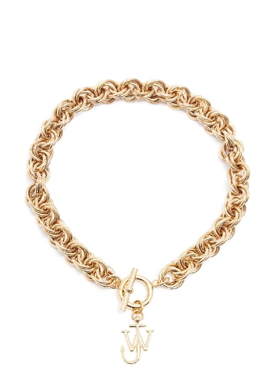 Shop Jw Anderson Jw Anchor Pendant Choker Necklace In Gold