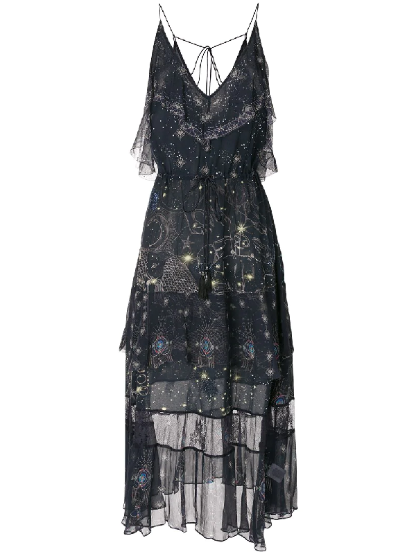 frilled midi dress