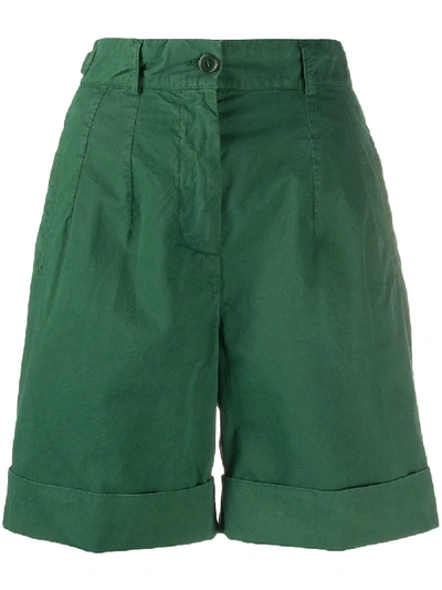 Shop Aspesi High-rise Shorts In Green