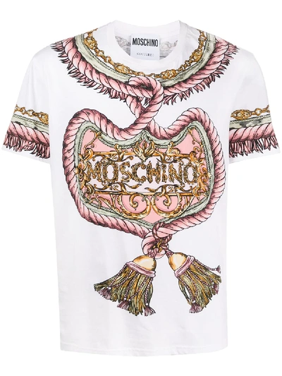 Shop Moschino Logo Print T-shirt In White