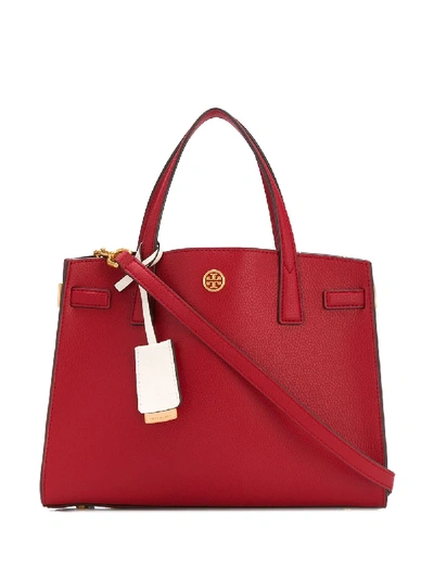 Shop Tory Burch Walker Small Satchel Tote In Red