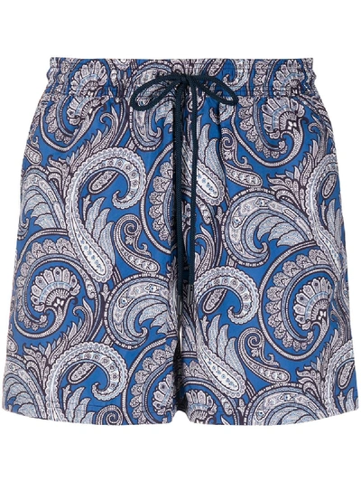 Shop Etro Paisley-print Swim Shorts In Blue