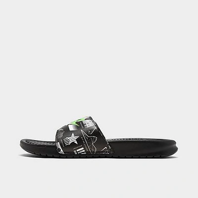 Shop Nike Men's Benassi Jdi Print Slide Sandals In Black
