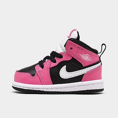 Nike Babies' Jordan Girls' Toddler Air 1 Mid Casual Shoes In Pink/black |  ModeSens