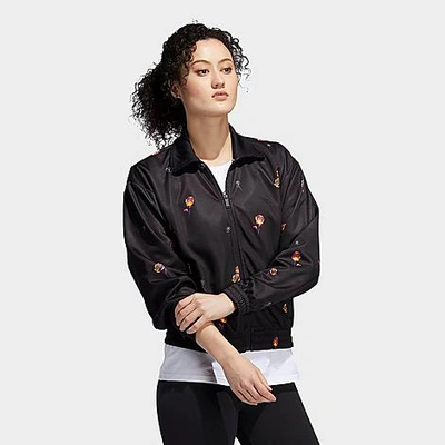 Shop Adidas Originals Adidas Women's Floral Track Jacket In Black