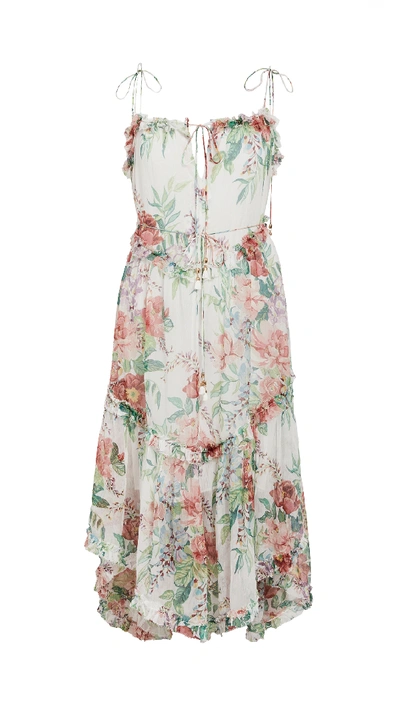 Shop Zimmermann Bellitude Floating Dress In Ivory Floral