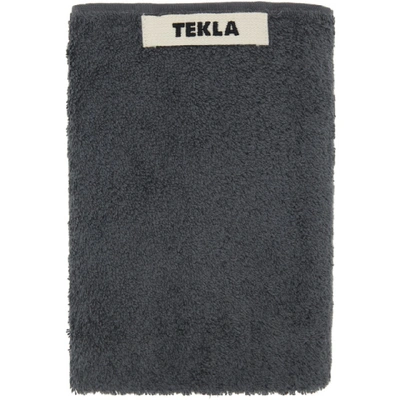 Shop Tekla Grey Organic Hand Towel In Ash Black
