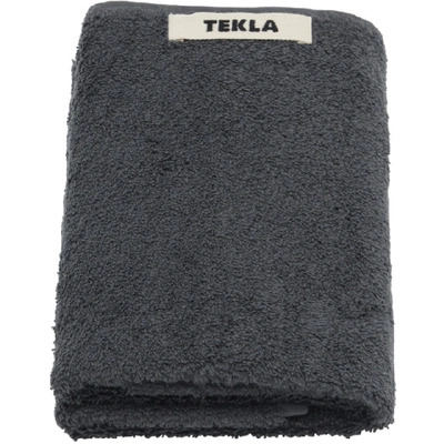 Shop Tekla Grey Organic Hand Towel In Ash Black