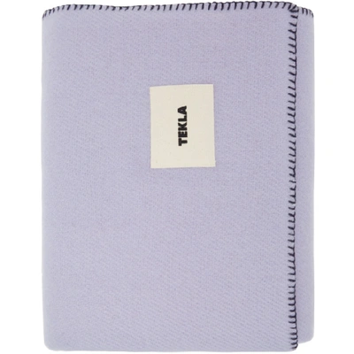 Shop Tekla Purple Pure New Wool Blanket In Soft Lavend
