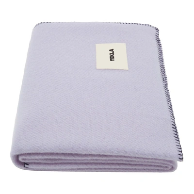 Shop Tekla Purple Pure New Wool Blanket In Soft Lavend