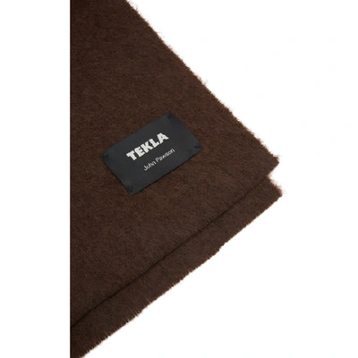 Shop Tekla Brown John Pawson Edition Mohair Blanket In Madder Brow