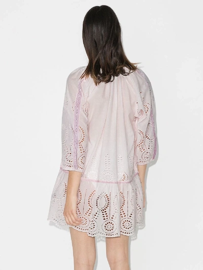 Shop Melissa Odabash Ashley Broderie Anglaise Beach Dress In Pink