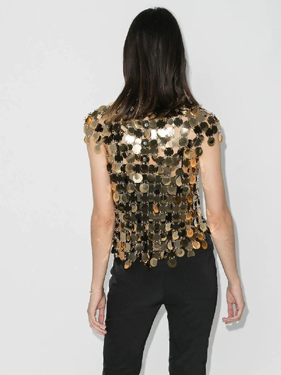 Shop Paco Rabanne Sequin Chain Mail Top In Gold
