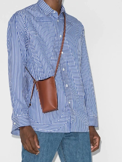 Shop Jw Anderson Anchor Appliqué Stripe Cotton Shirt In Black