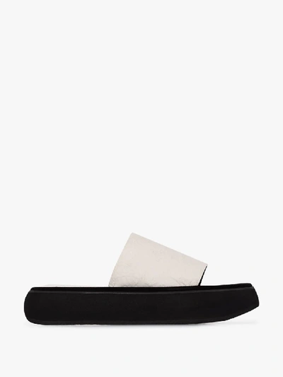 Shop Osoi Boat 40 Flatform Leather Sandals In White