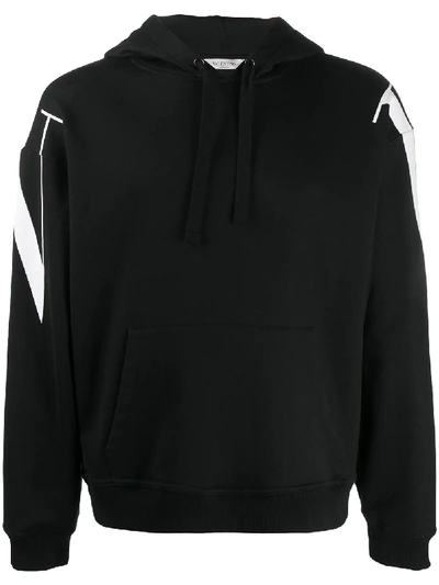 Shop Valentino Vltn Print Hoodie In Black