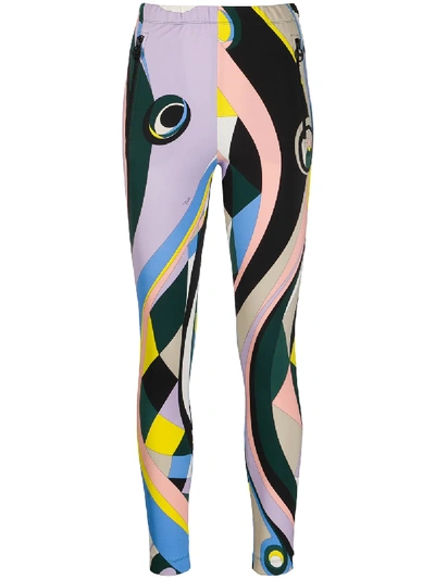 Shop Emilio Pucci Abstract Print Slim-fit Track Pants In Multicolour