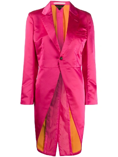 Shop Comme Des Garçons Satin Fishtail Jacket In Pink