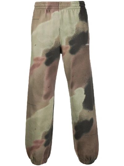 Shop Off-white Camouflage-print Track Pants In Green
