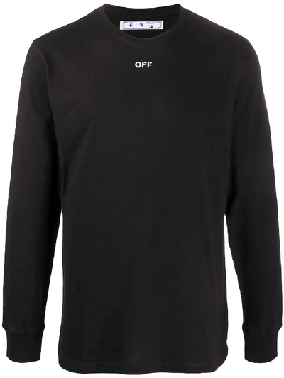Shop Off-white Stencil Long-sleeve T-shirt In Black
