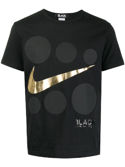 Shop Black Comme Des Garçons X Nike Logo Print T-shirt In Black