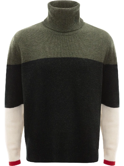 Shop Jw Anderson Colourblock Knitted Jumper In Green