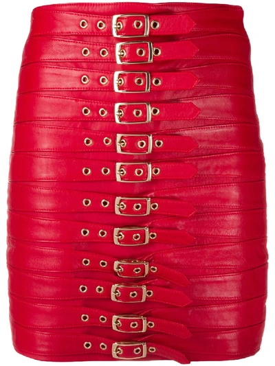 Shop Manokhi Dita Belted Skirt In Red