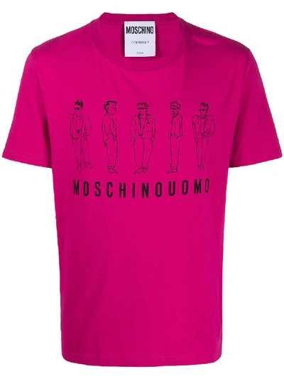 Shop Moschino Uomo Cotton T-shirt In Pink