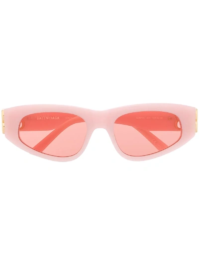 Shop Balenciaga Bb0095s Rectangle-frame Sunglasses In Pink