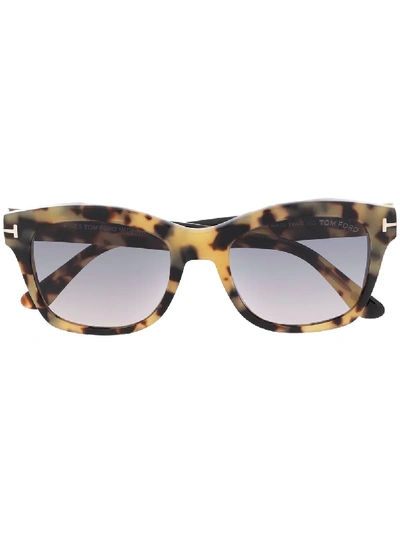 Tom Ford Lauren Tortoiseshell-effect Square Sunglasses In Brown