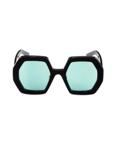 Shop Gucci 55mm Oversized Octagon Sunglasses In Black