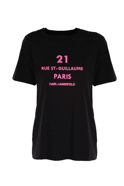 Shop Karl Lagerfeld T-shirt Rue St-guillaume In Nero