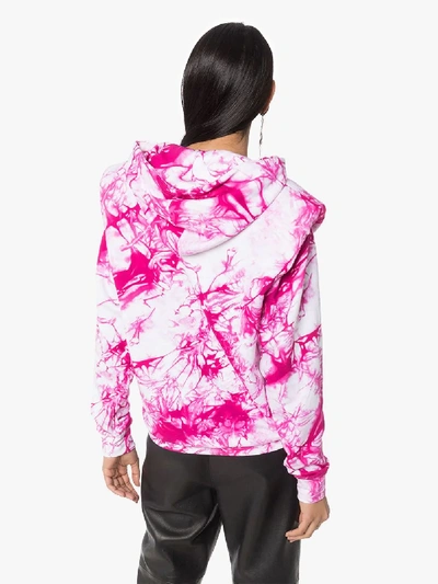 Shop Versace Tie-dye Gv Signature Print Hoodie In White