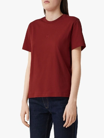 Shop Burberry Monogram-motif T-shirt In Red