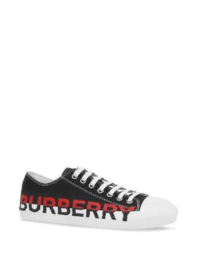 Shop Burberry Logo Print Sneakers In Black